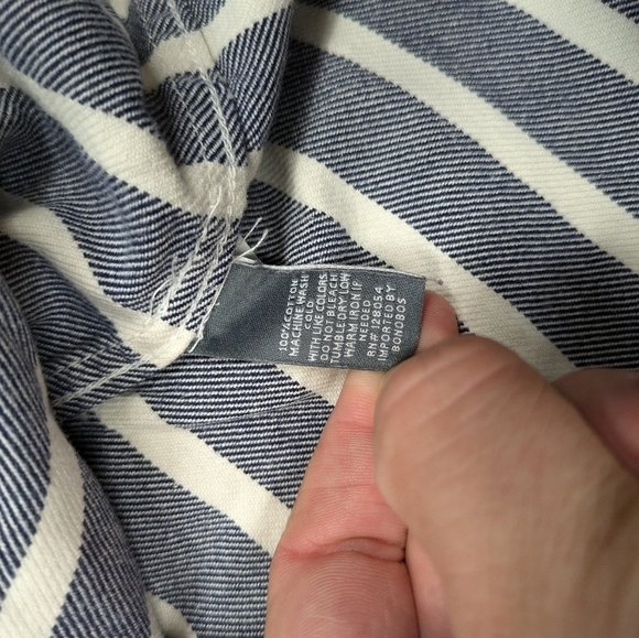Bonobos Shirt Men's M Blue White Stripe Button Up Cotton Casual Work Long Sleeve - Picture 6 of 6